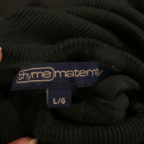 ✏️MAKE AN OFFER Thyme Maternity Women’s Teal Turtleneck - size L - Picture 13 of 15